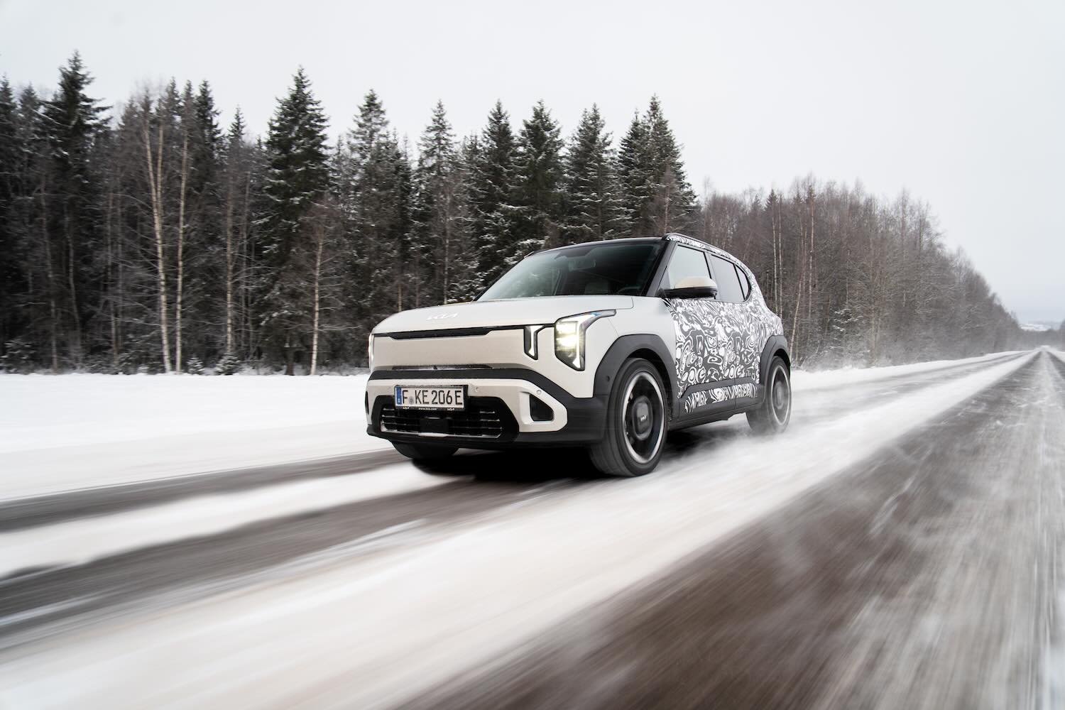 Kia EV2 covers 310km in winter trial