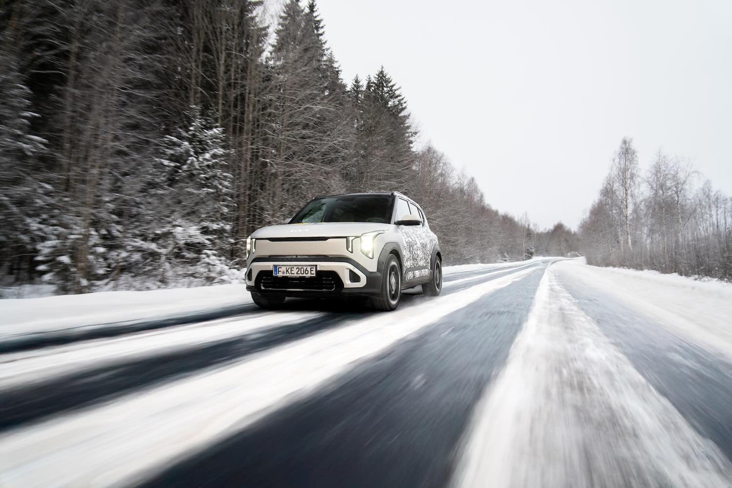 Kia EV2 covers 310km in winter trial