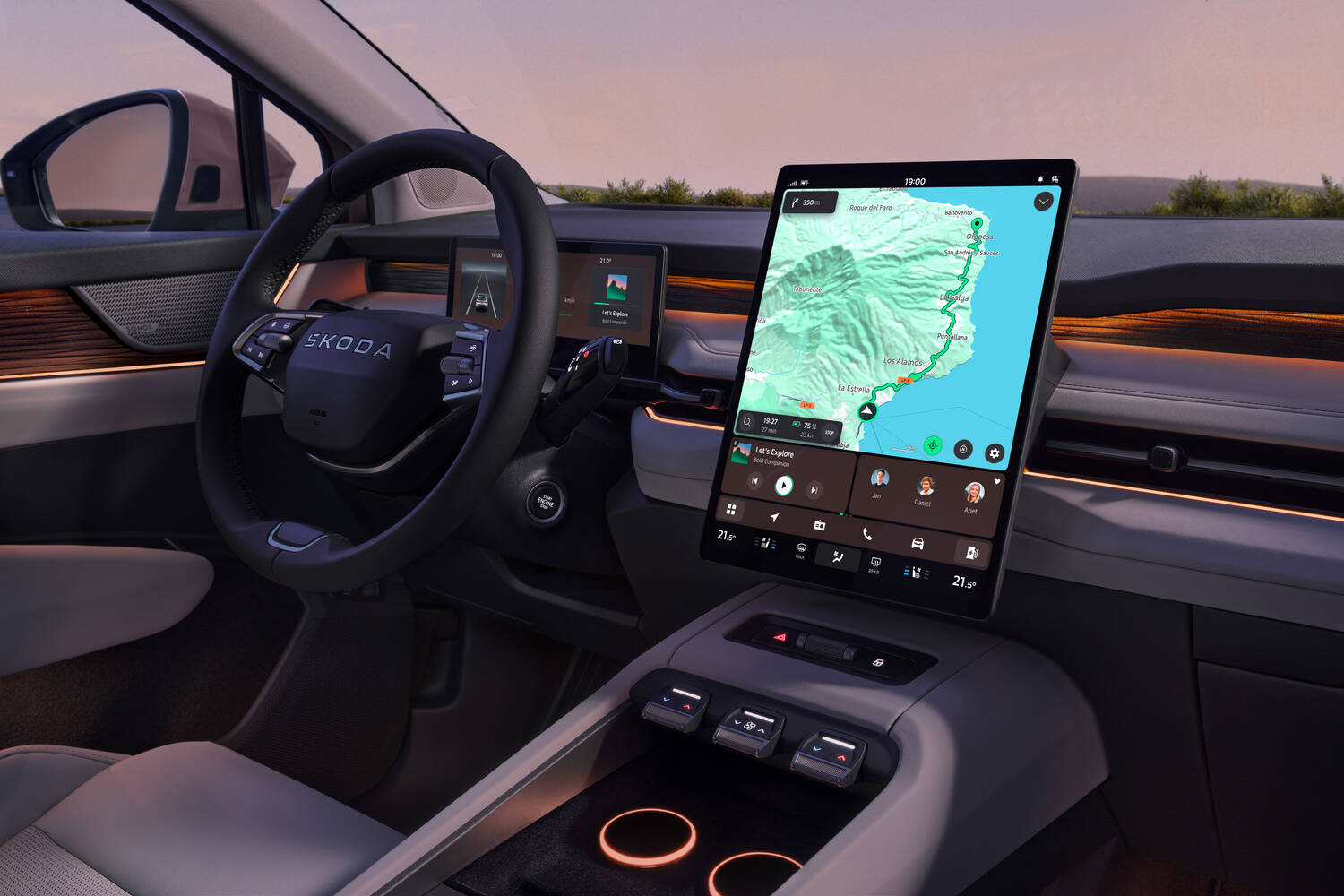 Touchscreen of the Skoda Peaq